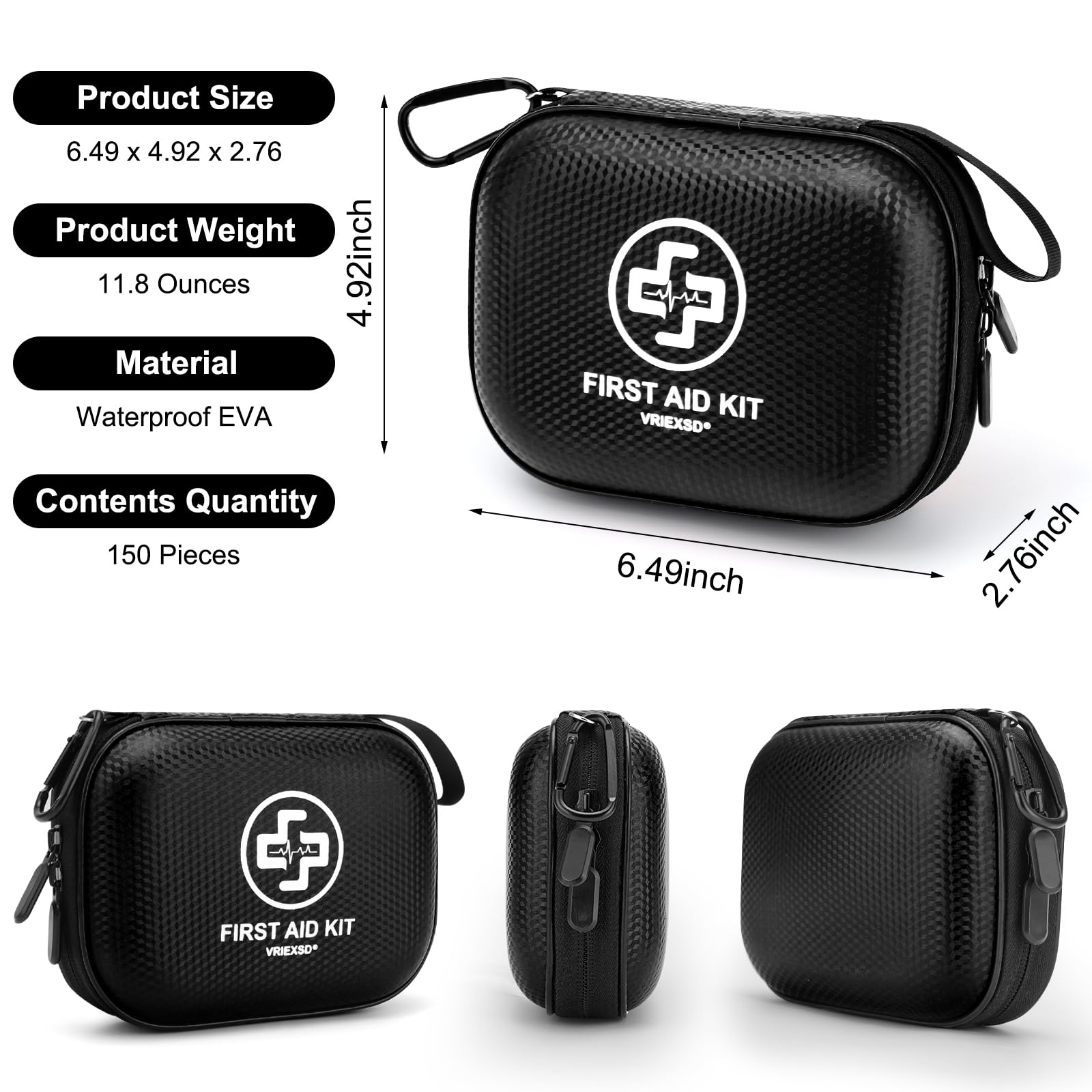 Estuche Vriexsd con 150 piezas, diseño portátil para coche o camping.