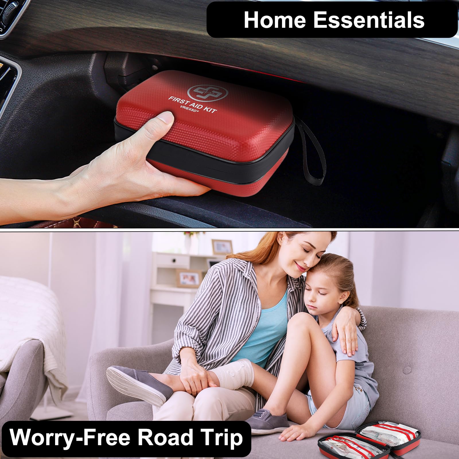 VRIEXSD first aid kit easy-access pockets speed up emergencies.