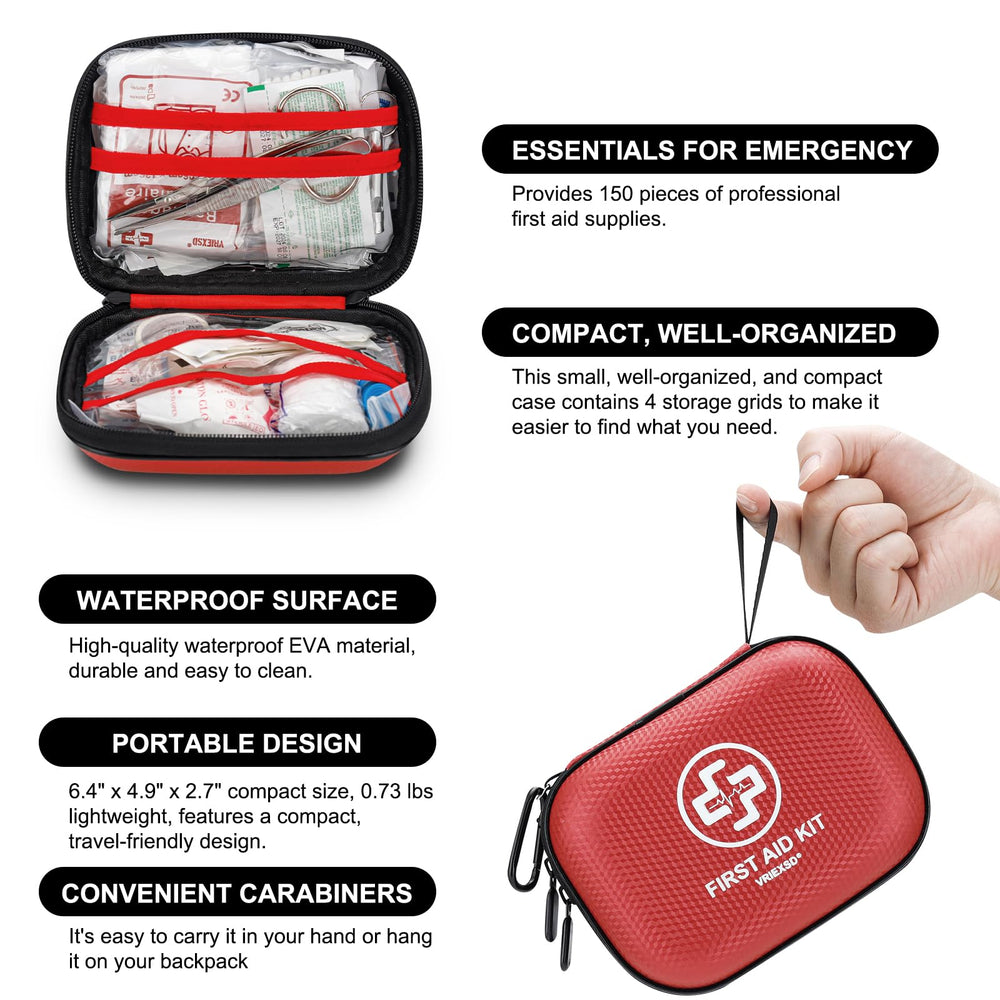 Vriexsd botiquín con mosquetón integrado para fijar en mochila