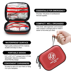 Vriexsd botiquín con mosquetón integrado para fijar en mochila