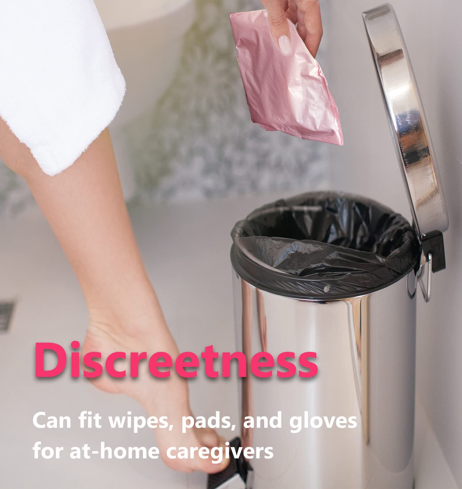VROCUSE travel-ready pink disposal bag for on-the-go care.