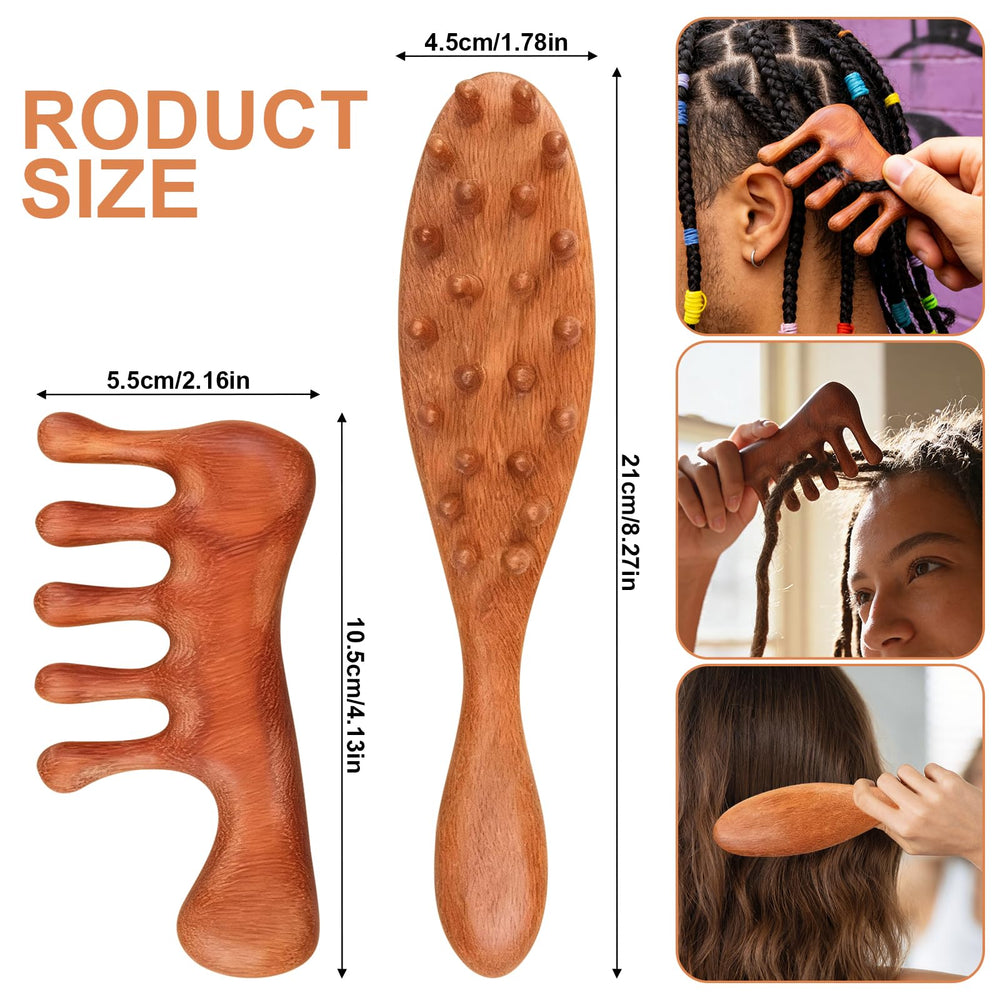 Vromoon loc brush wooden scalp massage aids soothing detangling and oil distribution.