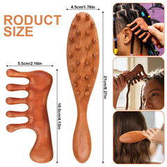 Vromoon loc brush wooden scalp massage aids soothing detangling and oil distribution.