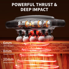 VTT massage gun side view highlighting ergonomic grip for comfort