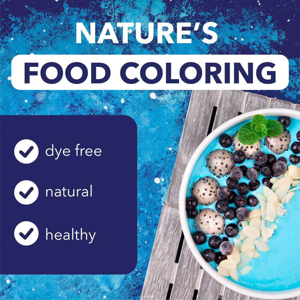 Vulsa Blue Spirulina Powder swirl adds natural color to drinks and meals