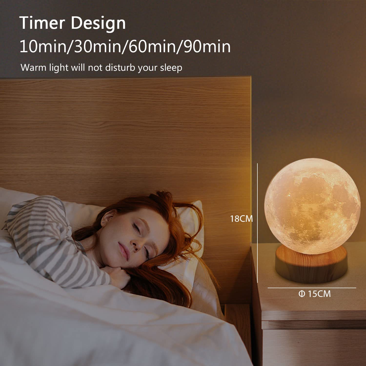 VUSIHOO Happy Moon Lamp package includes lamp, adapter, and remote