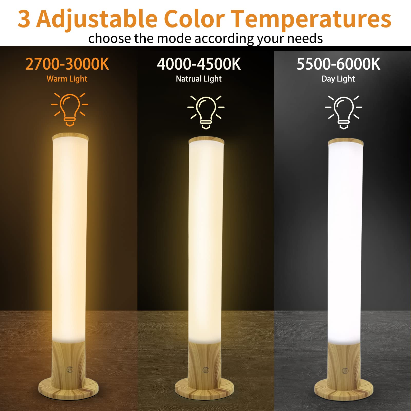 VUSIHOO lamp shows three color temperatures from warm to cool