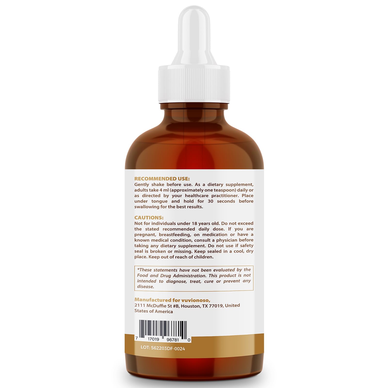 Tincture bottle on wood table in a home wellness setup