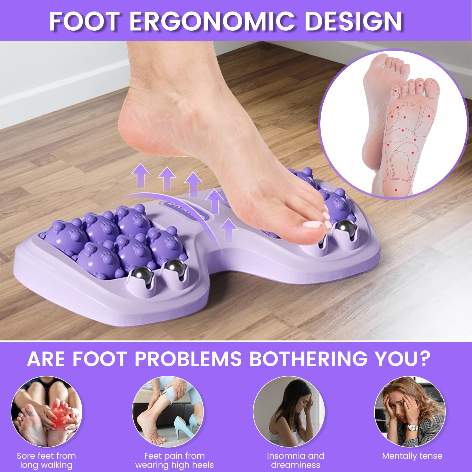 VVEEKEND Cat Paw Design mimics professional kneading for plantar relief