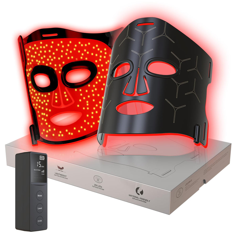 V VYM By Clinmate infrared mask worn on the face for at-home light therapy and glow