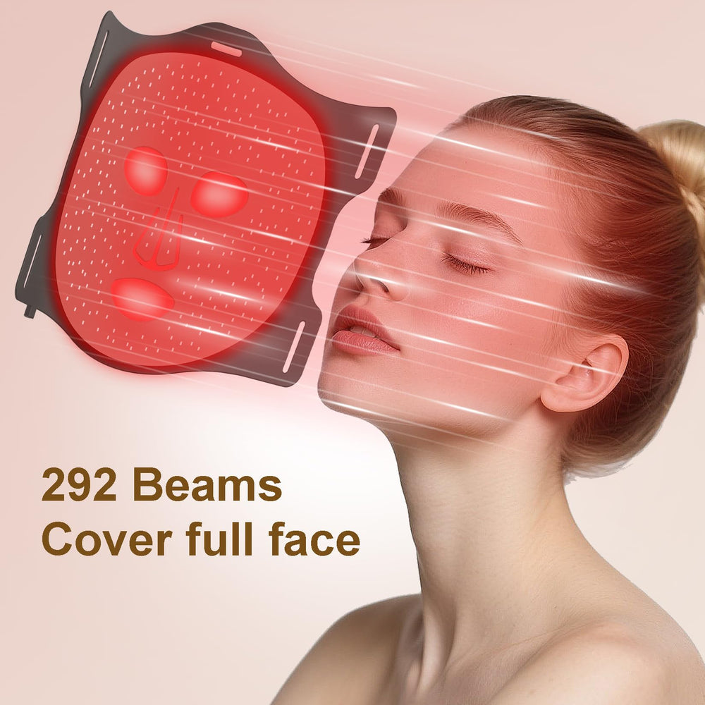 VVYM by Clinmate red light mask with dense LEDs for skin rejuvenation.