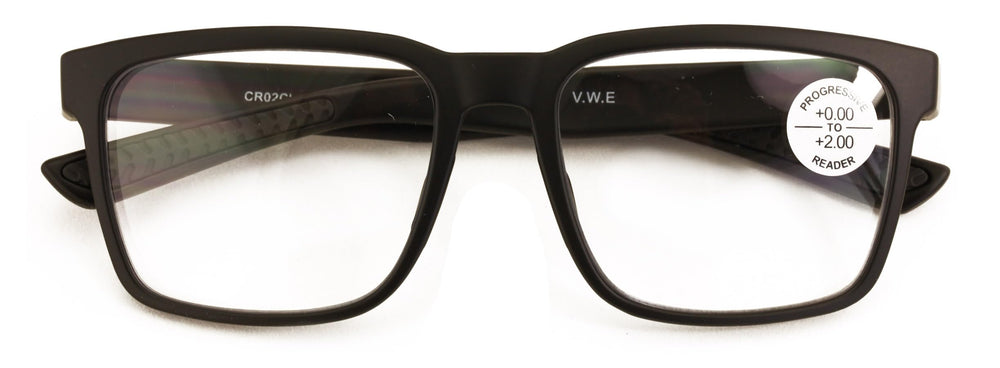 V.W.E. nose-bridge detail indicating secure fit for extended wear.