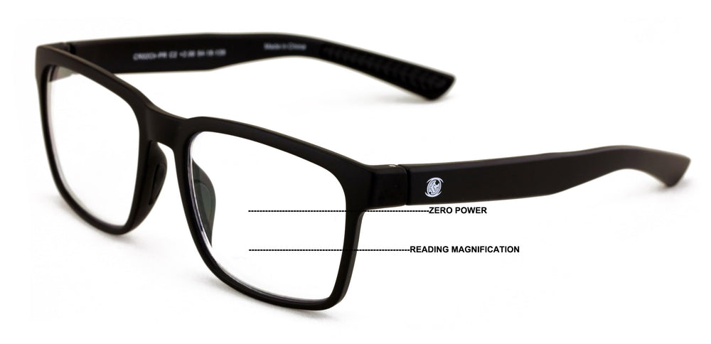 V.W.E. rectangle-frame side profile showing modern lightweight design for all-day wear.