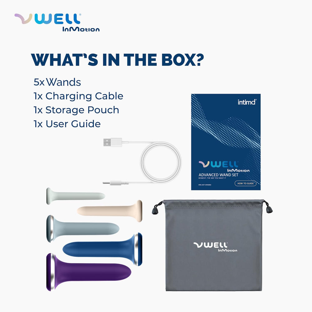 VWELL Inmotion comfort-sleek wand emphasizes tapered body for comfortable handling.