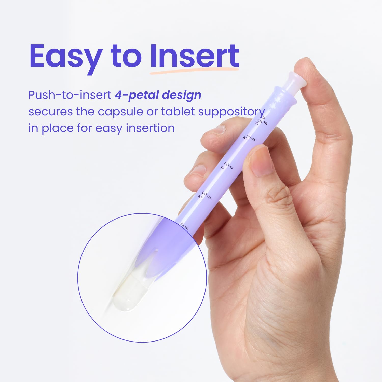 Threaded end with measurement marks fits common tubes and creams.