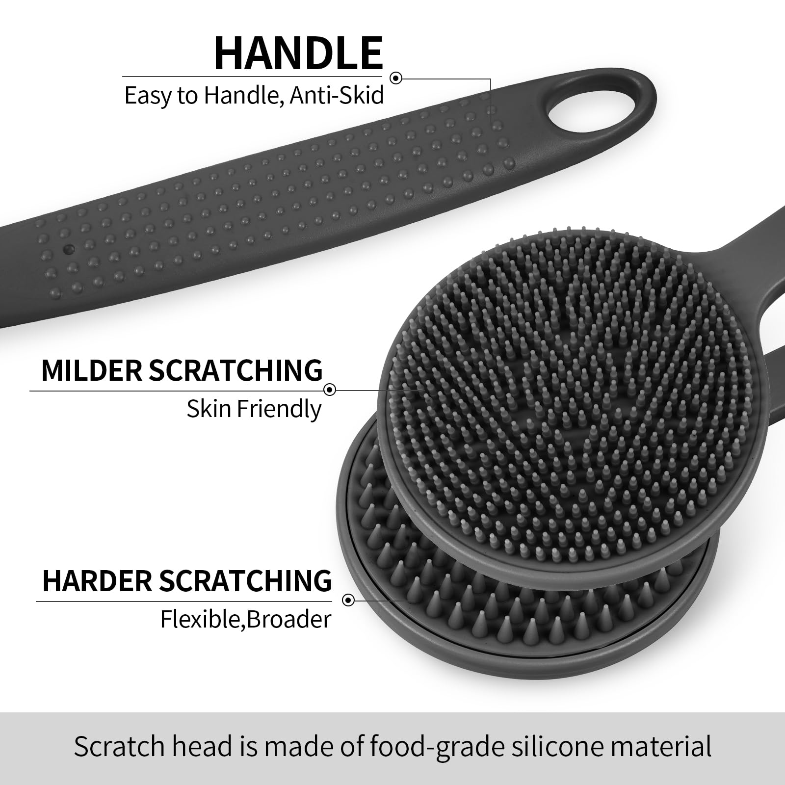 VWMYQ back scratcher dual-head with soft tips for gentle relief.