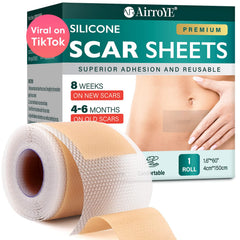Vxoyo cinta silicona para cicatrices rollo 16x60: suaviza la textura de la piel.