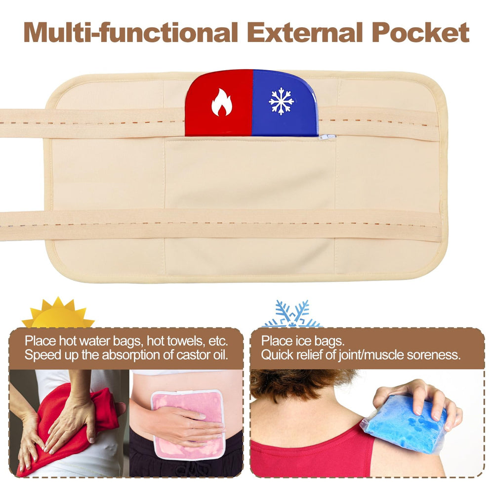 Vyaji inner organic flannel layers absorb castor oil effectively.