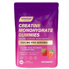 VYHTHY Creatine Gummies strawberry bottle for daily gym workouts
