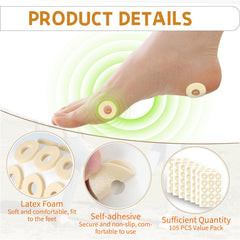 VYNFLICK corn pads soft latex foam edge cushions toes.