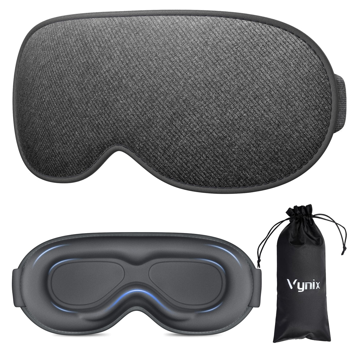 Antifaz Vynix para dormir bloquea la luz; ideal para descansar profundo en casa o al viajar.