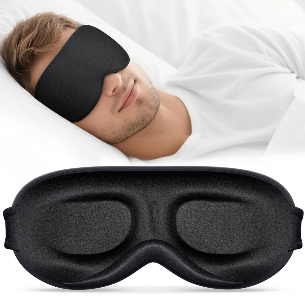 Vynix Sleep Mask with 3D contoured design blocks light for deep rest