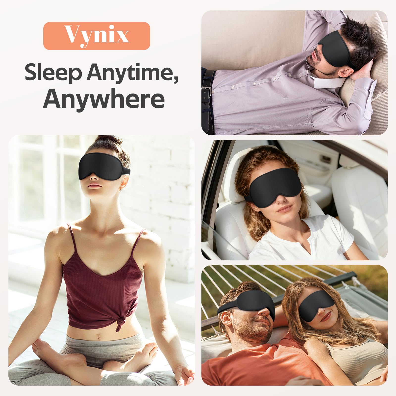 Vynix Sleep Mask blocks 100% light for travel and night shifts