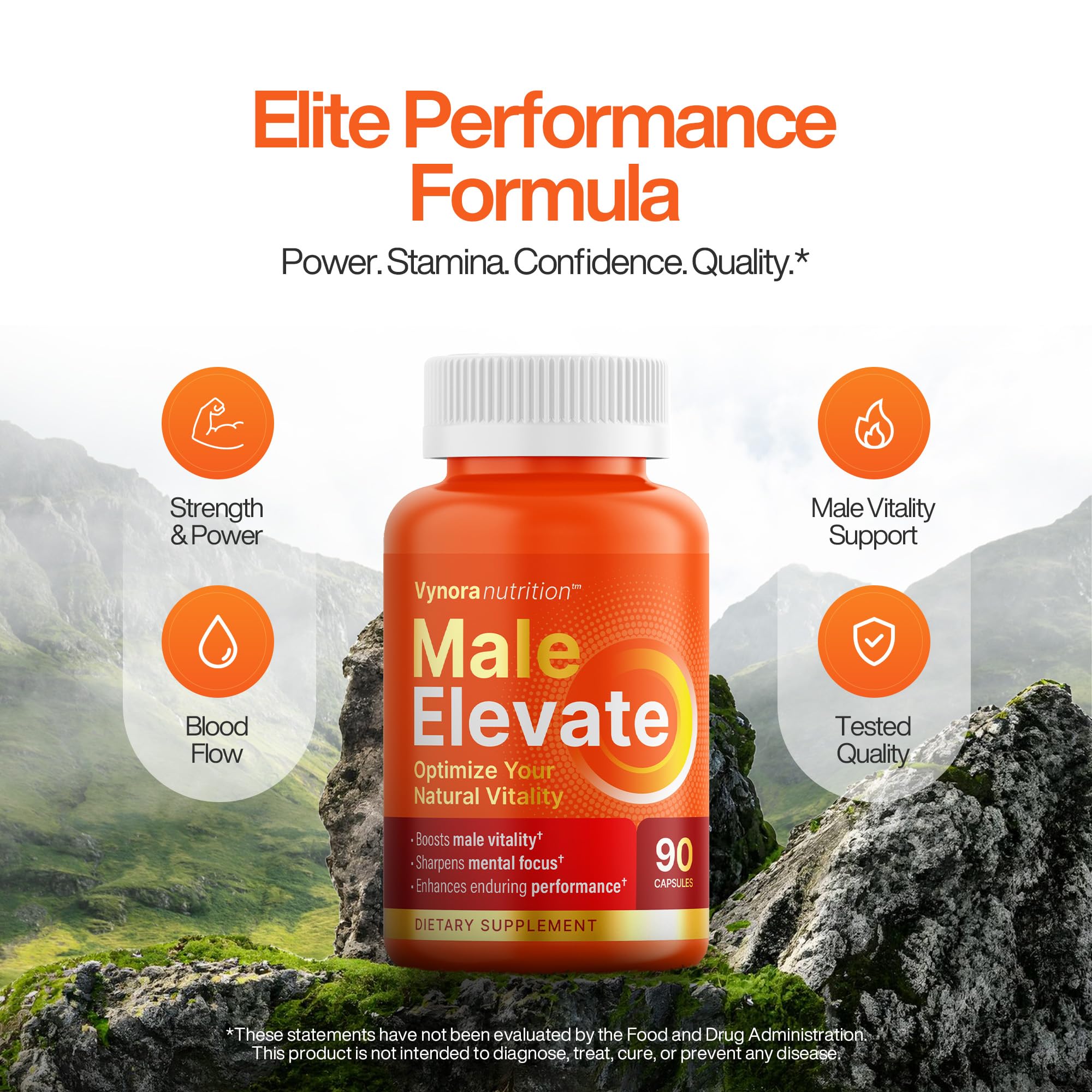 Vynora capsules in hand for convenient daily stamina support.
