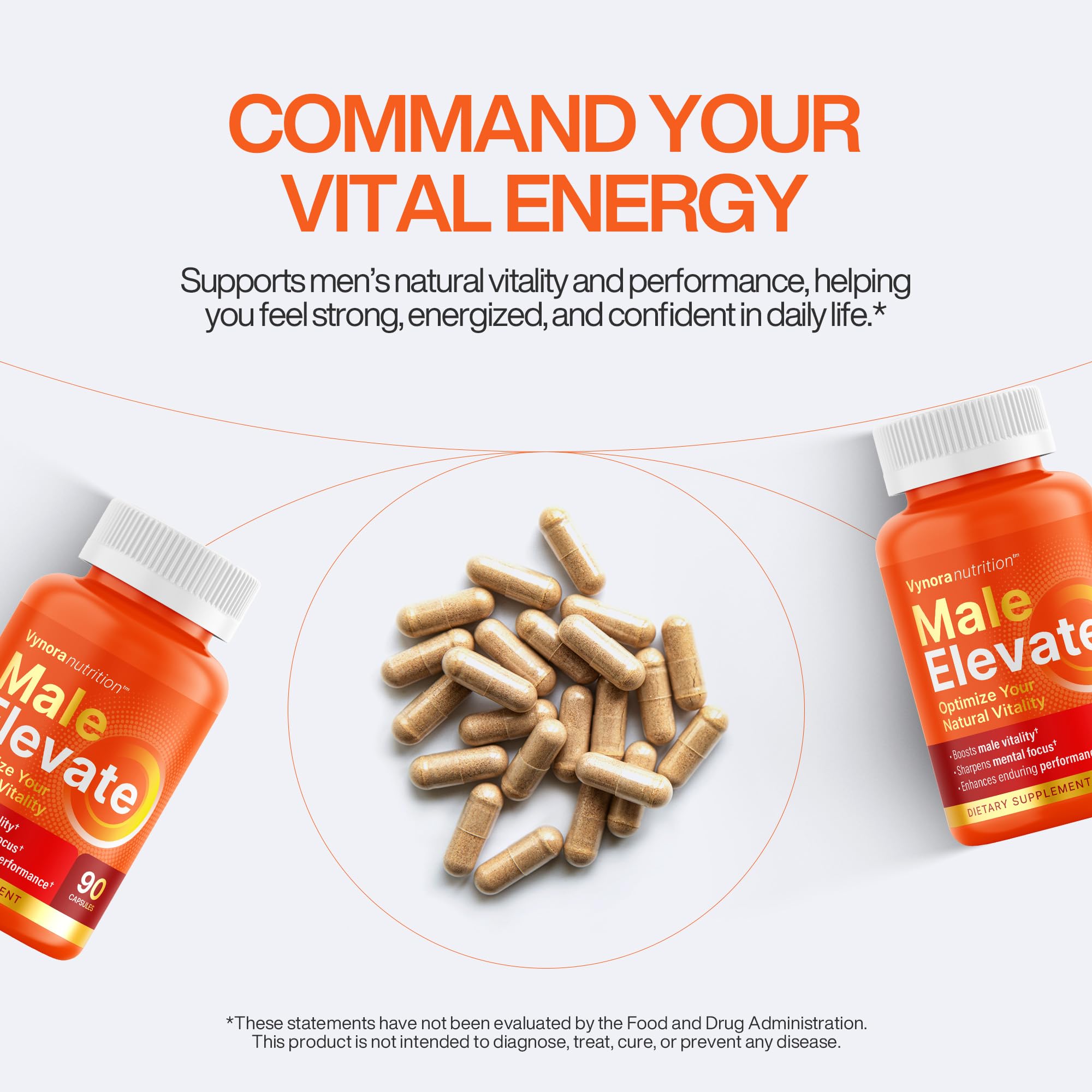 Close-up of Vynora label noting natural vitality support.