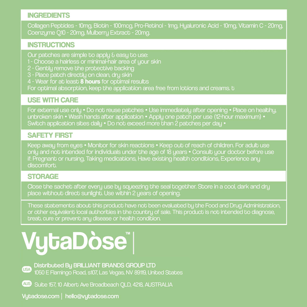 Subscription-ready Vytadose patches box with Save option.
