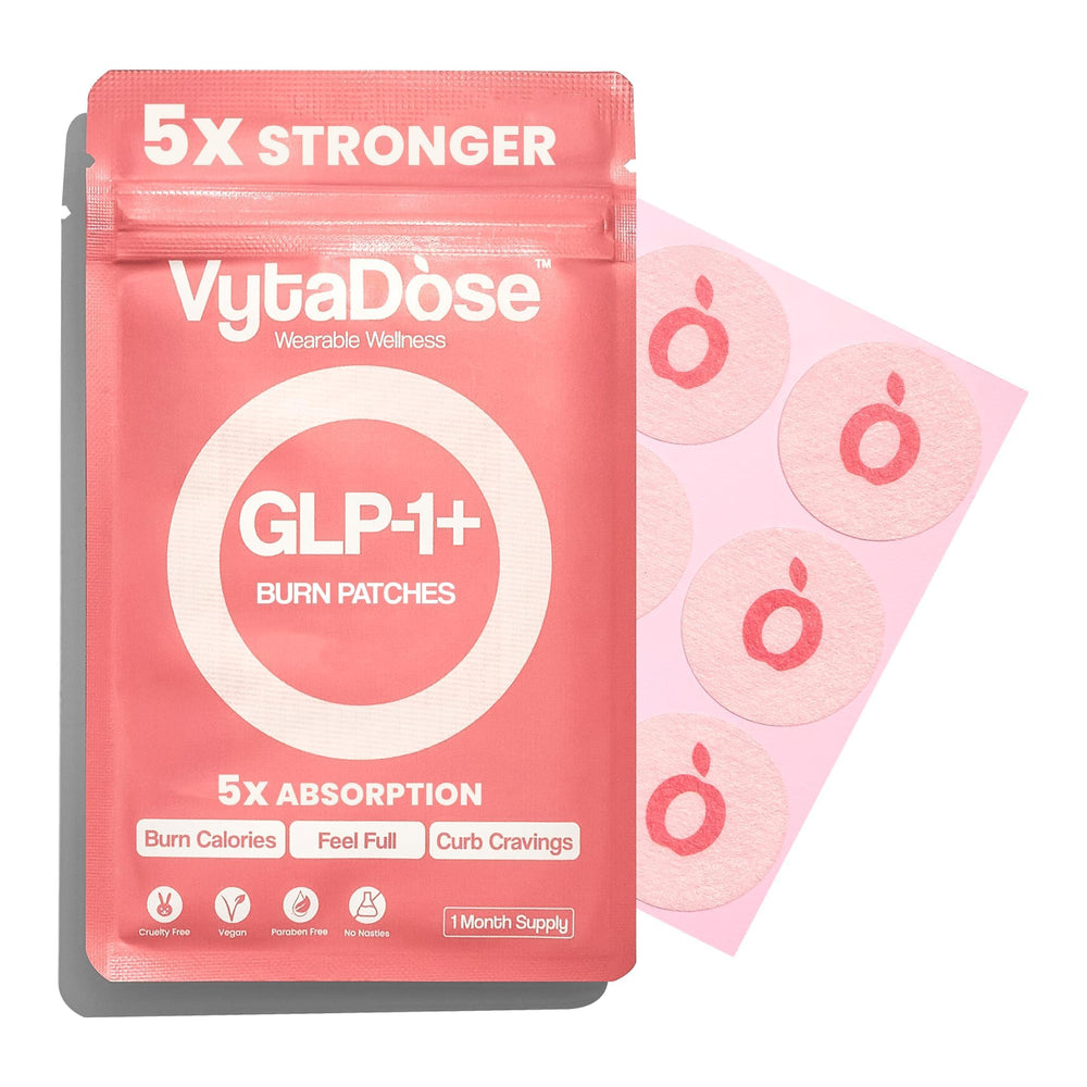 Vytadose GLP1 patch on arm for discreet daily hunger support.