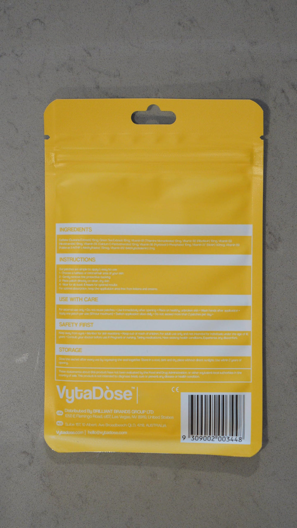 Vytadose patch on arm demonstrates discreet energy support.