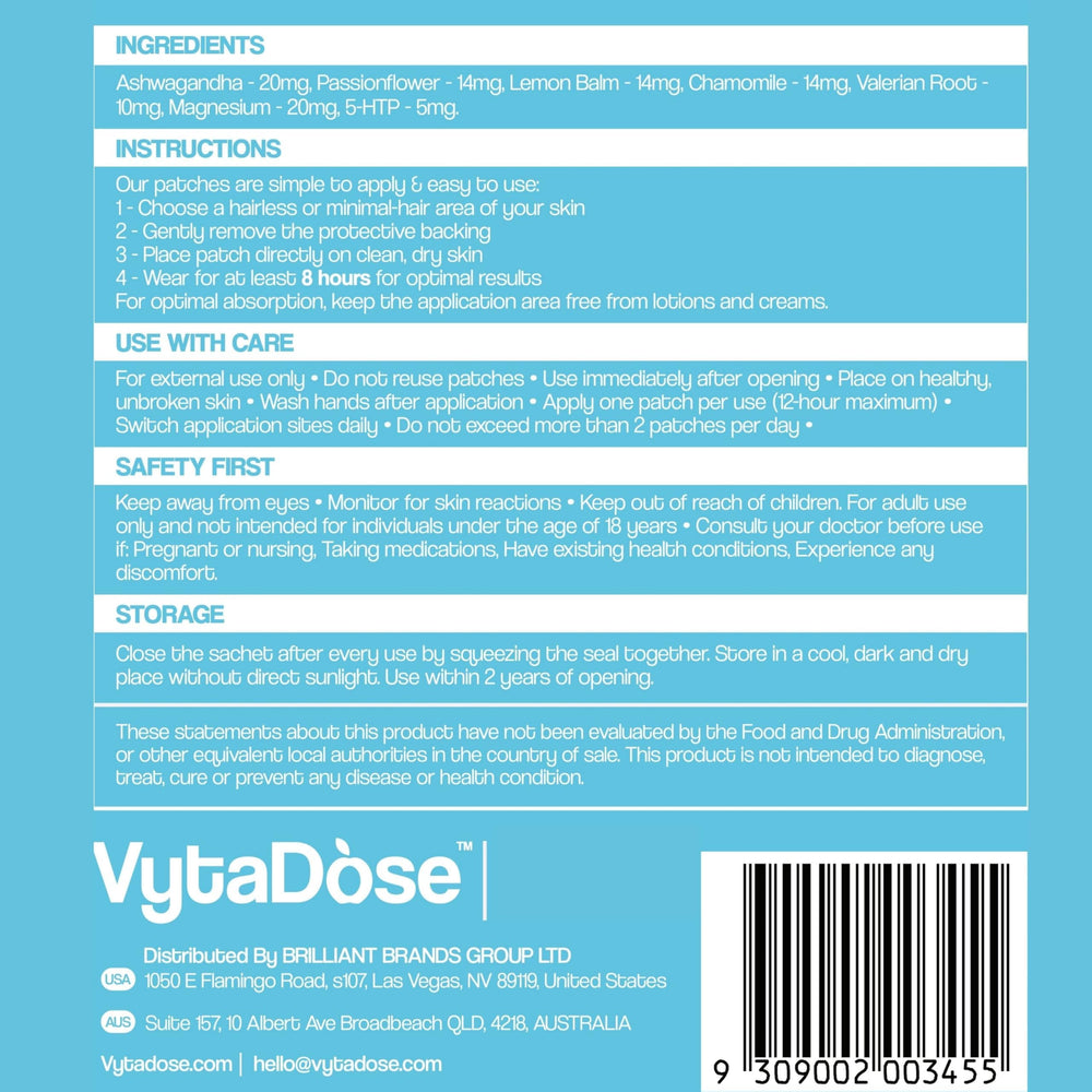 Vytadose Sleep Patch enhances bedtime routine with calm evenings.