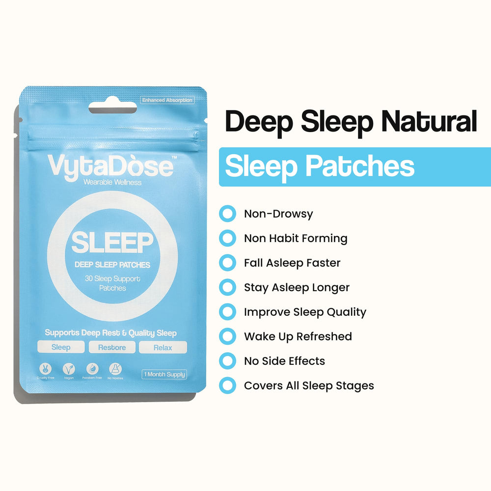 Vytadose Sleep Patch packaging highlights a convenient monthly supply.