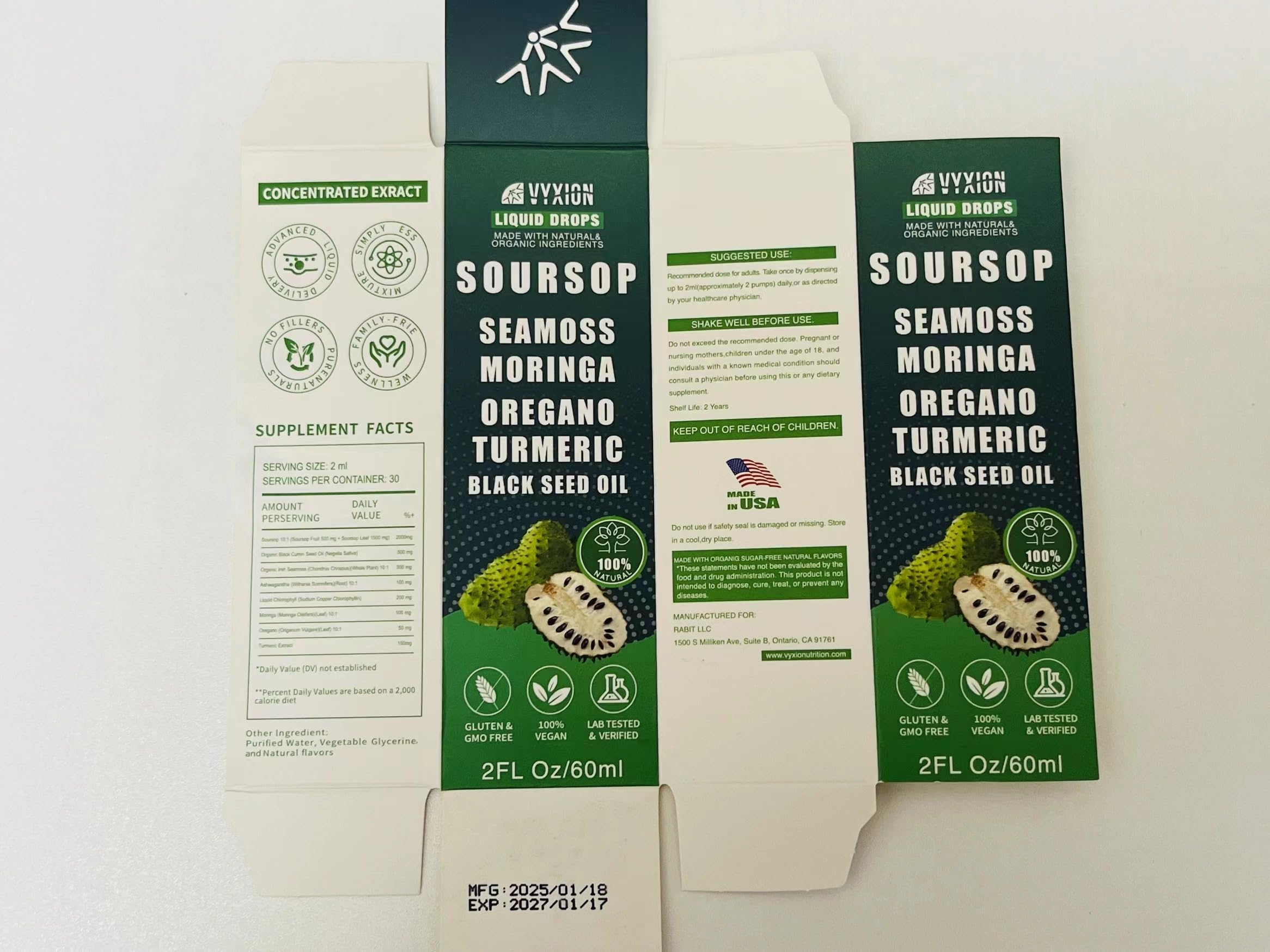 Vyxion Organic USA packaging communicates organic, non-GMO quality