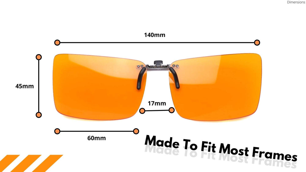 Vyzia Packaging includes clip-on lenses, hard case, cleaning cloth, and extra pads.