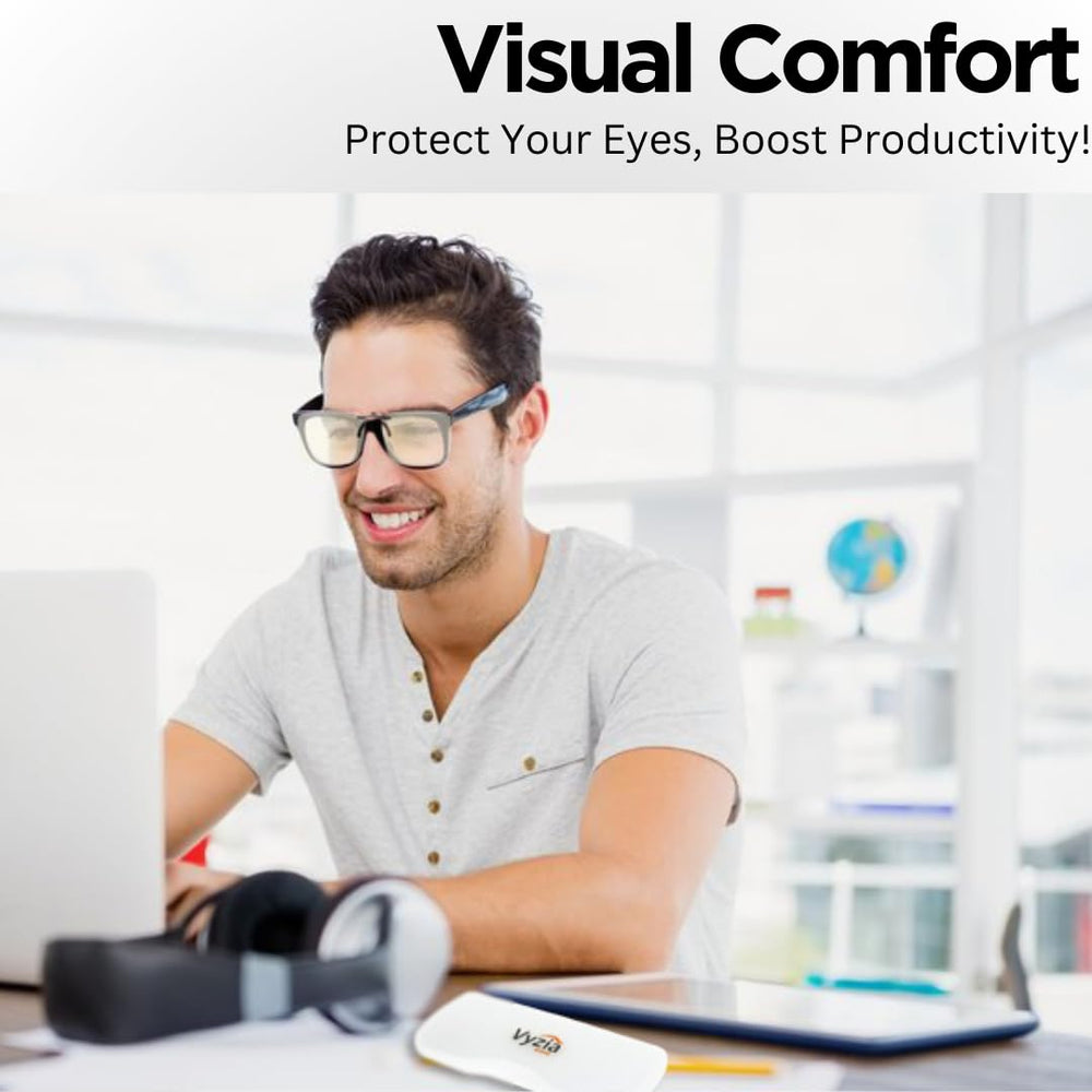 Vyzia UV400 coating for enhanced eye protection.