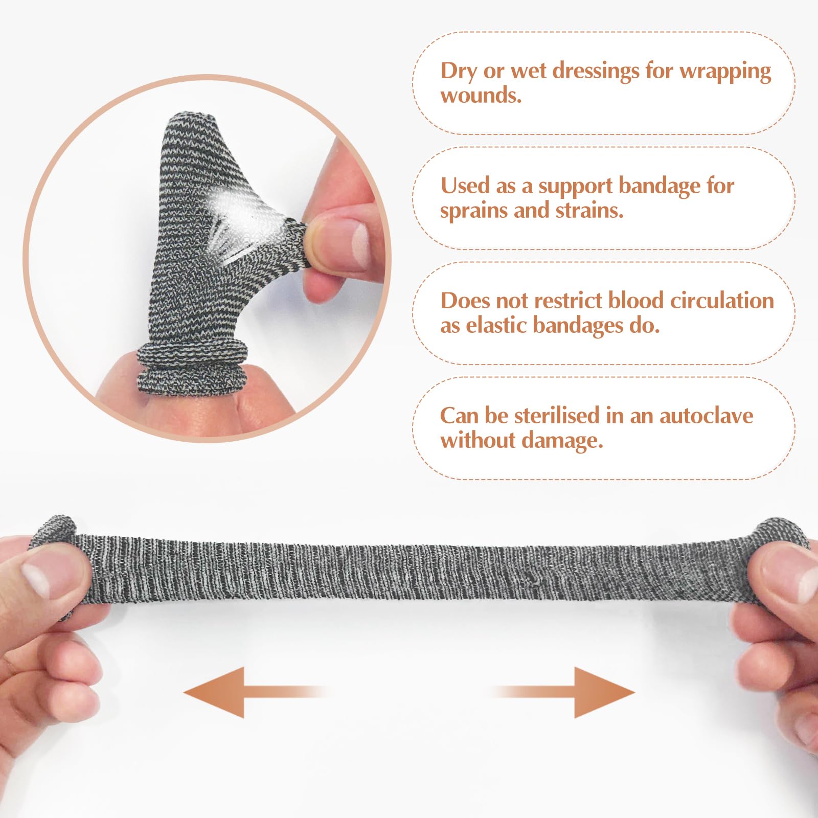 VZVOO cotton finger-bandages highlight elasticity and breathability