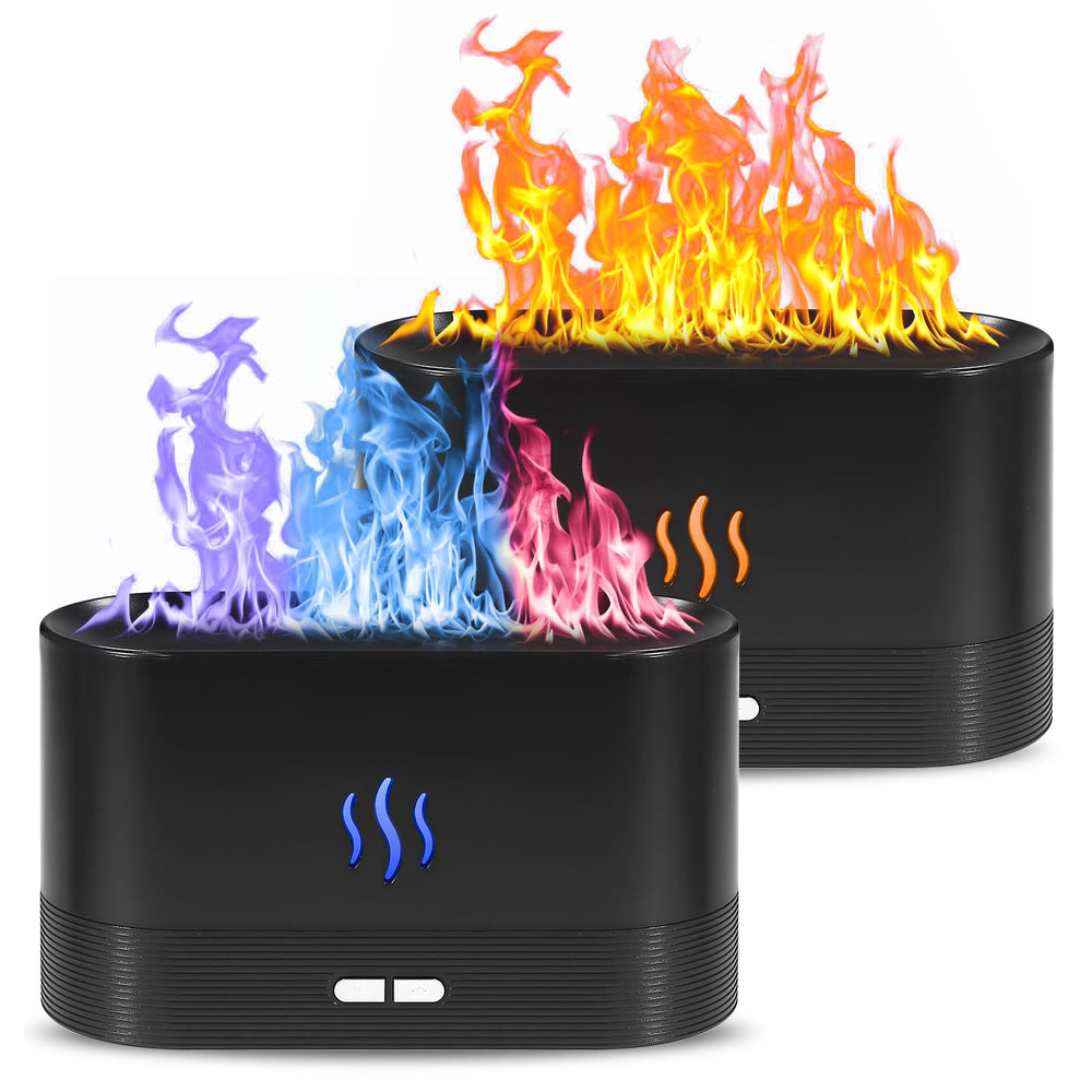VZZNN 2-pack black diffuser front view highlights compact design for cozy home ambiance.