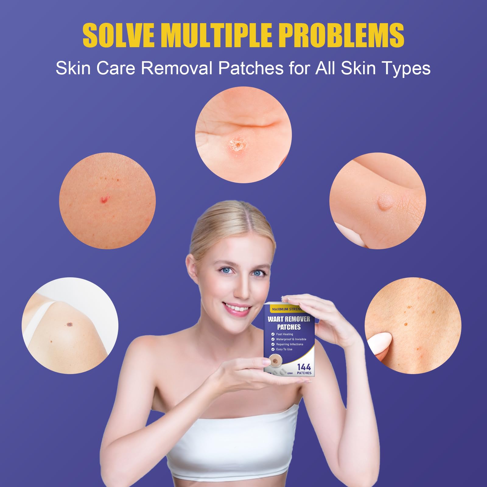 WABRINY patch blends invisibly with skin tones for discreet use.