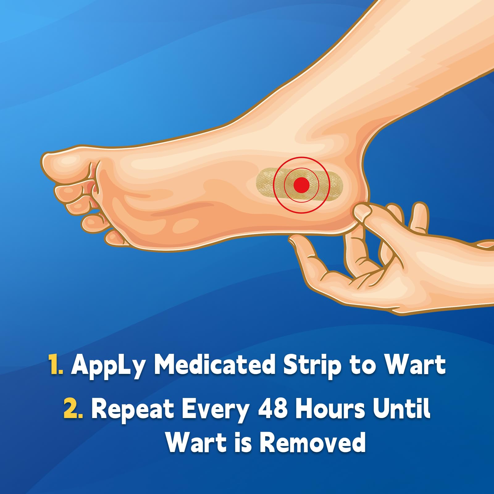 WABRINY Wart Remover Pad on a foot showing all-day wear under socks.