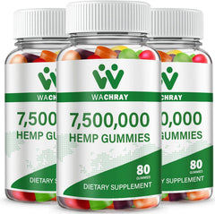 WACHRAY hemp gummies bottle close-up for daily wellness.