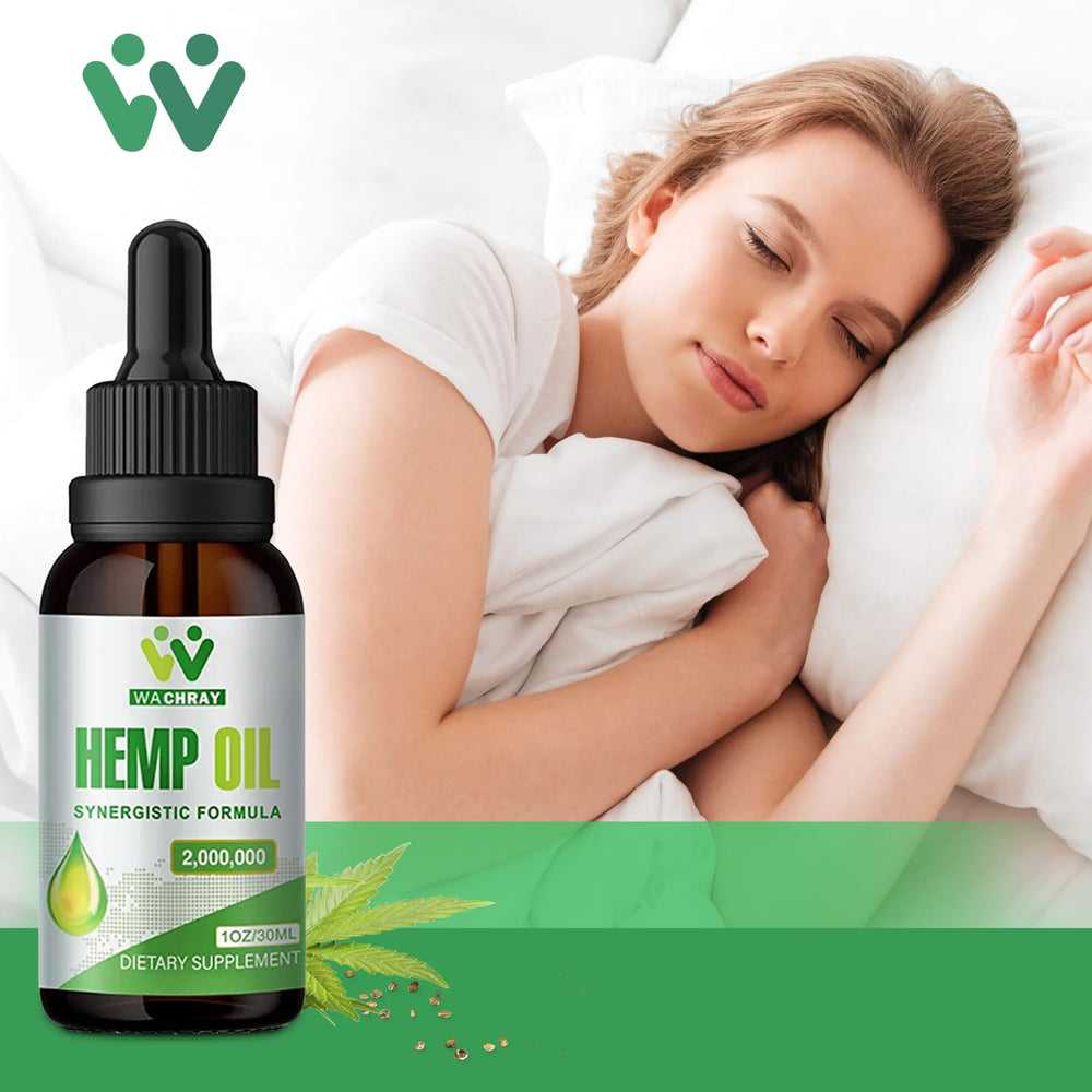 WACHRAY Hemp Oil Drops 3-Pack label closeup highlighting CO2 extraction