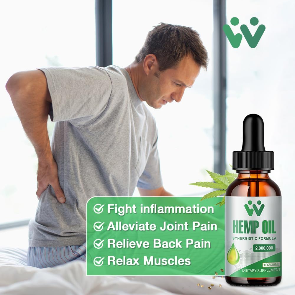 WACHRAY Hemp Oil Drops 3-Pack oil drop in hand illustrates use