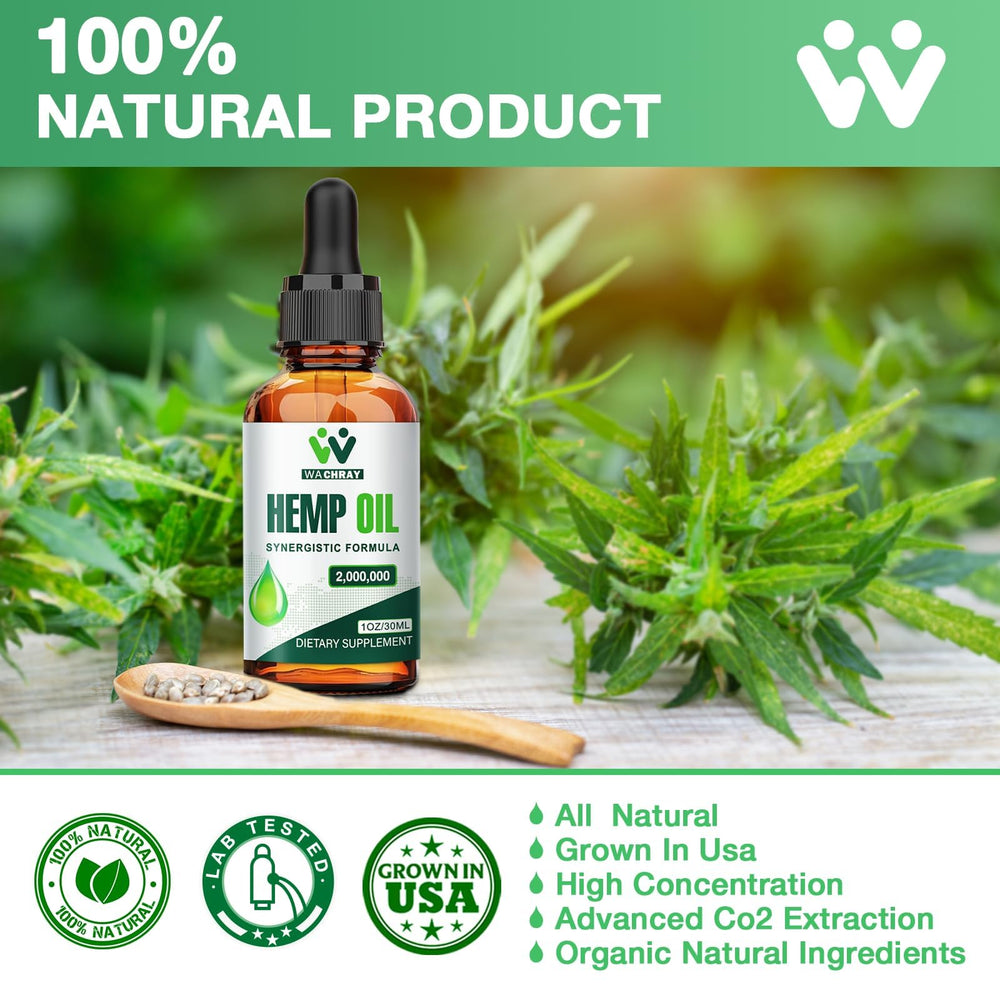 WACHRAY Hemp Oil Drops packaging box notes US origin