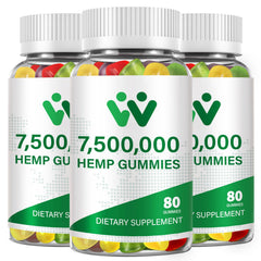 WACHRAY Nutrition 3 Packs Organic Hemp Gummies front bottle for daily convenience.