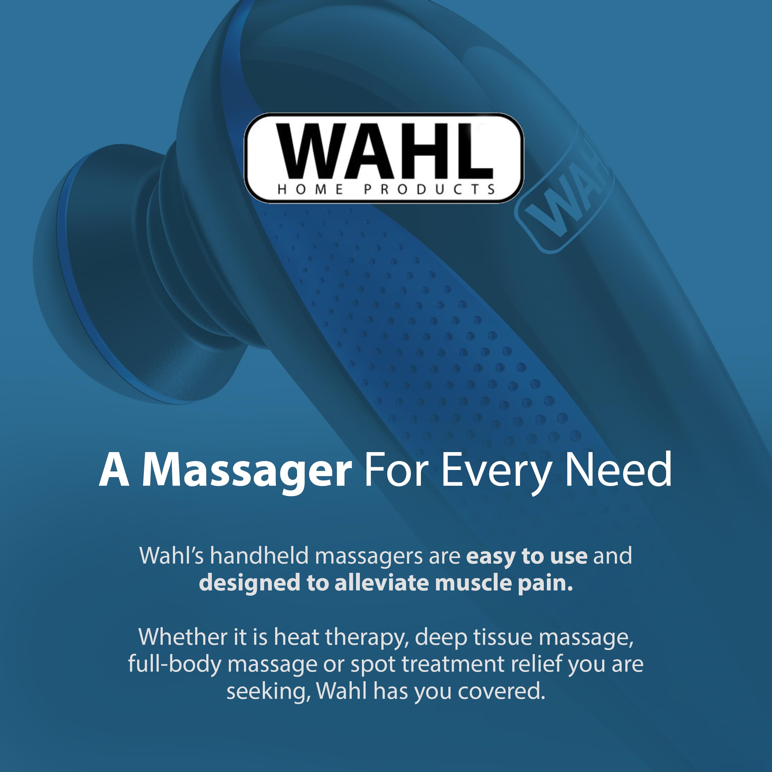 Travel-ready Wahl massager compact and cordless for on-the-go relief.
