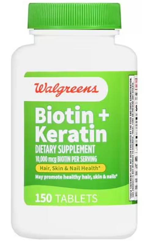 Walgreens Biotin + Keratin tablets close-up for easy daily intake