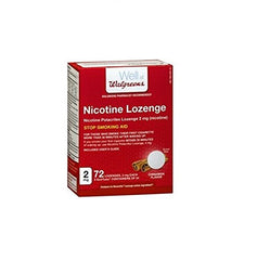 Walgreens nicotine lozenge cinnamon 2 mg in three vials with carrying case for cravings management