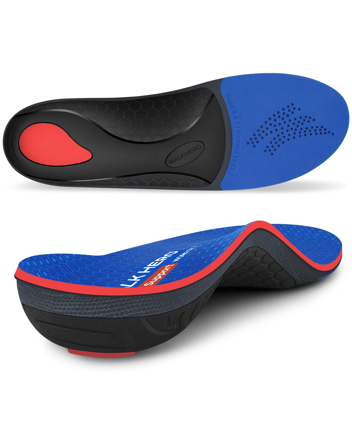 WalkHero arch-support inserts with side profile for everyday comfort